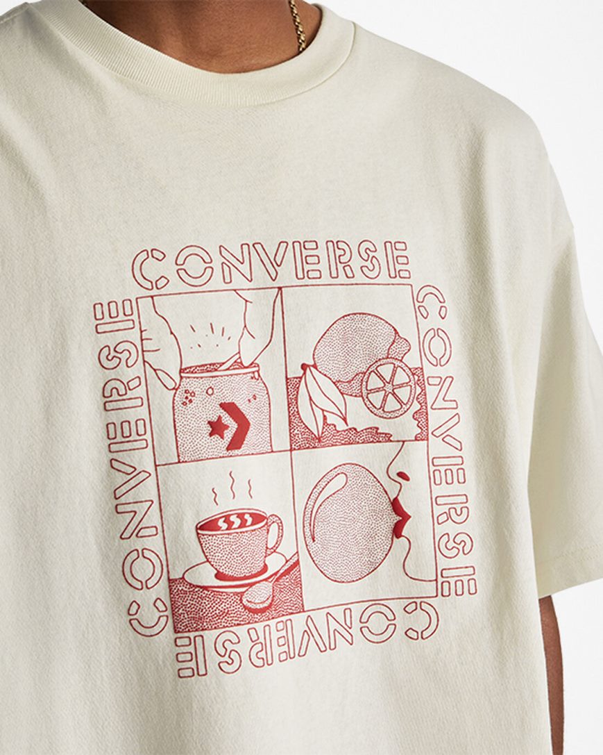 Pánské T-Shirts Converse Sensory Grafická Béžový | CZ CPEL75